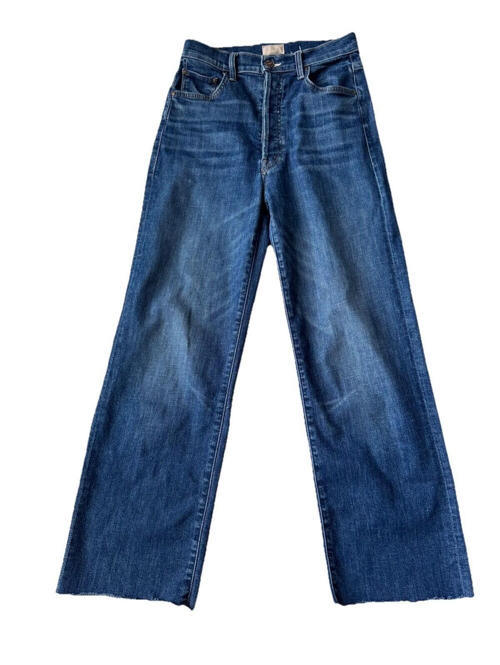 MOTHER Insider Crop Step Fray Jeans Size 26 Raw Hem Kick Flare Crop Denim